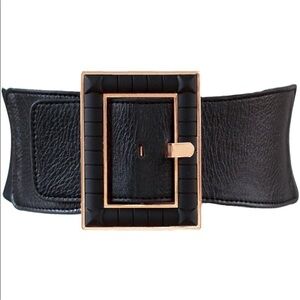 Oversized Square Buckle Wide Belt Stretch Elastic